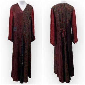 Donna Jessica Art to Wear Maxi Dress Womens Size 1 S‎ Medium Patchwork Lagenlook